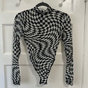 Black and White Checkered bodysuit
